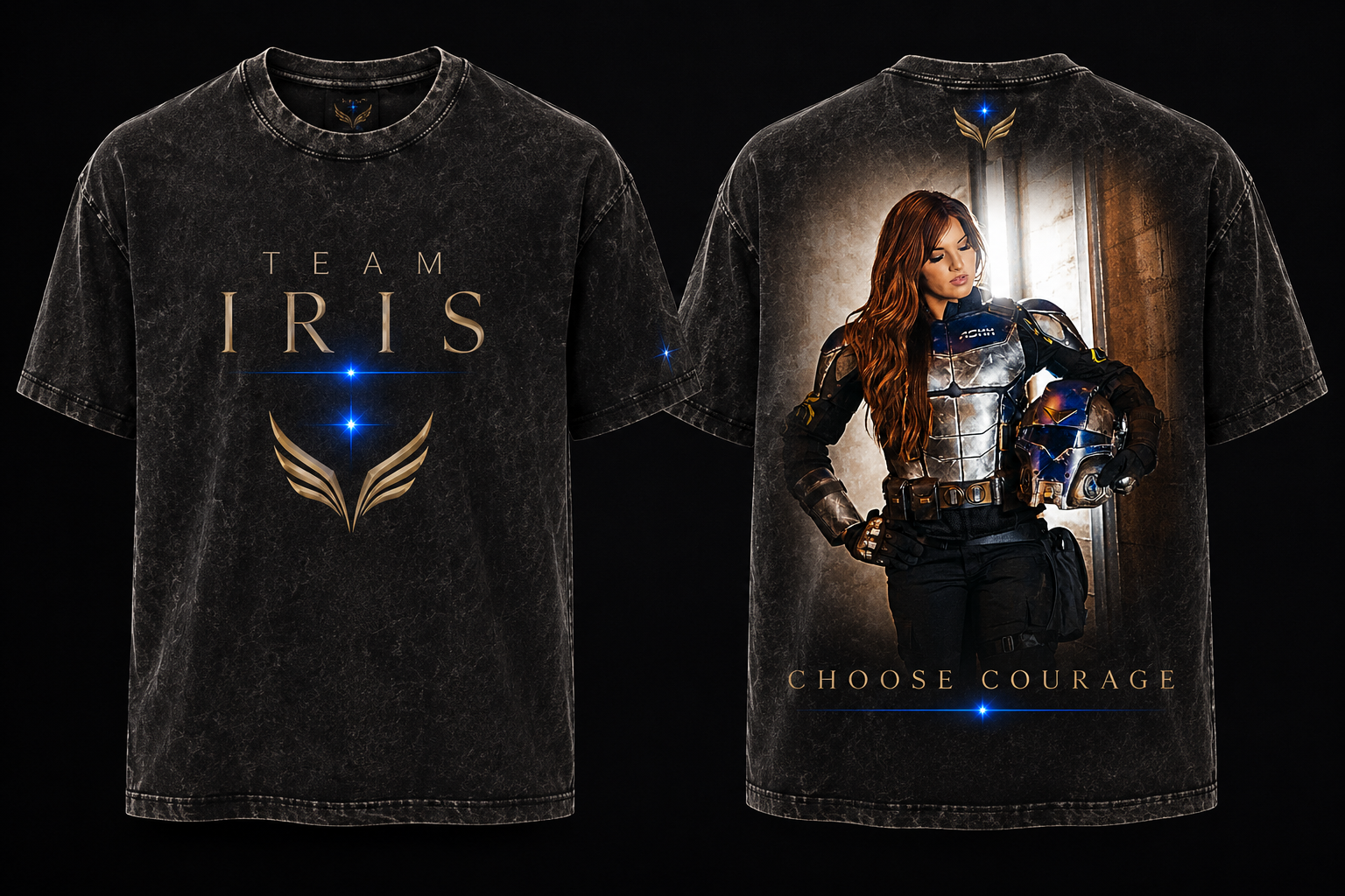 Team Iris — Choose Courage vintage tee front and back